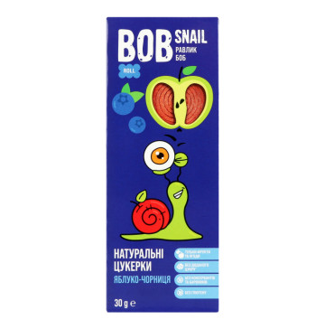 Цукерки фруктові натуральні Яблуко-чорниця Bob Snail к/у 30г
