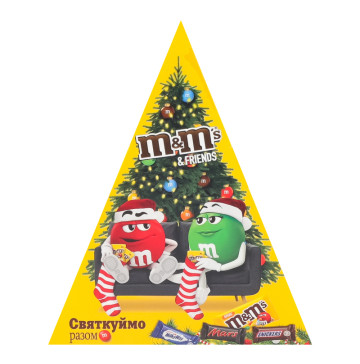 Набір драже та батончиків Новорічна ялинка M&M's&Friends к/у 96.5г