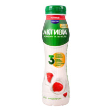 Біфідойогурт 1.2% питний з біфідобактеріями Actiregularis Полуниця Активіа п/пл 260г