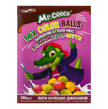 Сніданки сухі зі смаком тутті-фрутті Mix Color Balls Mr. Croco к/у 200г