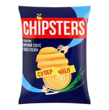 Чіпси картопляні хвилясті Сирний соус з цибулею Chipster's м/у 110г