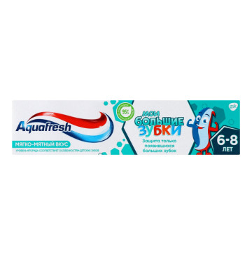 Паста зубна для дітей 6-8років Big teeth Aquafresh 50мл