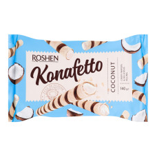 Трубочки вафельні з кокосовою начинкою Konafetto Roshen м/у 140г