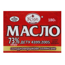 Масло солодковершкове 73% Селянське Козуб продукт м/у 180г