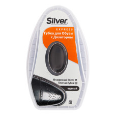 Губка-блиск для взуття з дозатором силікону чорна Express Silver 6мл