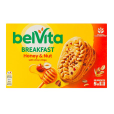 Печиво з шоколадними шматочками Honey&Nut Breakfast BelVita к/у5x45г