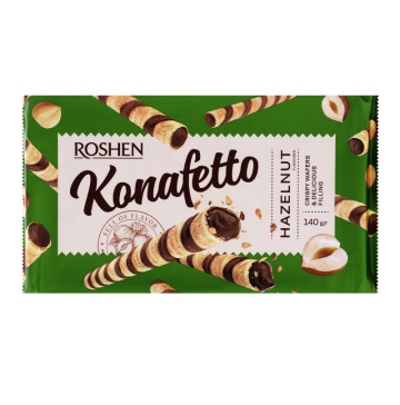 Трубочки вафельні Hazelnut Konafetto Roshen м/у 140г