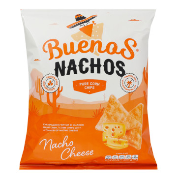 Чипси кукурудзяні зі смаком начо сиру Nachos Buenos м/у 90г