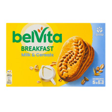 Печиво мультизлакове Milk&Cereals Breakfast BelVita к/у 5x45г