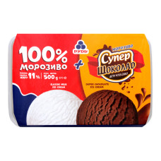 Морозиво 100%+Супер-шоколад Рудь к/у 500г