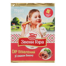 Сир плавлений 36% порційний зі смаком бекону Звени Гора м/у 70г