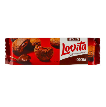 Печиво здобне з начинкою з какао Cocoa Lovita Roshen м/у 127г