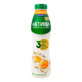 Біфідойогурт 1.2% питний Абрикос-злаки Активіа п/пл 500г