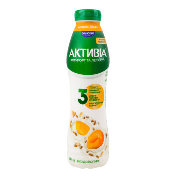 Біфідойогурт 1.2% питний Абрикос-злаки Активіа п/пл 500г