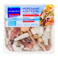 Коктейль морський морожений глазурований для різотто та паельї Norven лоток 500г