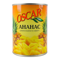 Ананас шматочками в сиропі Oscar foods з/б 565г