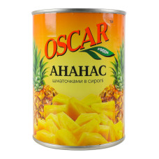 Ананас шматочками в сиропі Oscar foods з/б 565г