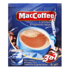 Напій кавовий розчинний з ароматом згущеного молока MacCoffee 3в1 м/у 18г