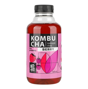 Напій бродіння фільтрований непастеризований Kombucha Berry Vit-Fit п/пл 0.5л