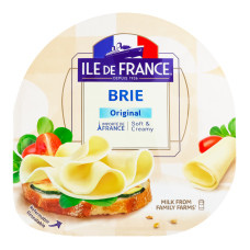 Сир напівтвердий скибочками Брі Original Ile De France лоток 150г Сир напівтвердий скибочками Брі Original Ile De France лоток 150г