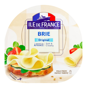 Сир напівтвердий скибочками Брі Original Ile De France лоток 150г