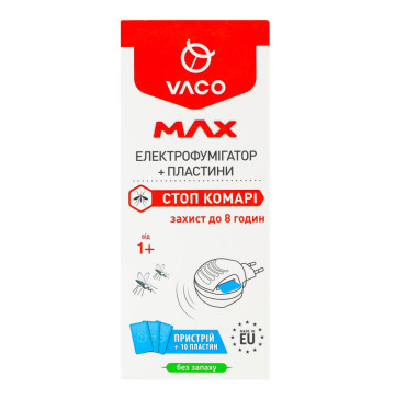Електрофумігатор з пластинами від комарів Max Vaco 1шт