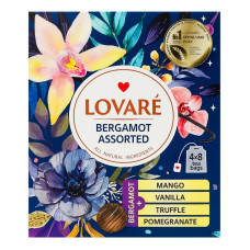 Чай чорний Бергамот Асорті Lovare к/у 32х2г