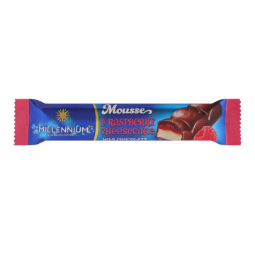Шоколад молочний з мусовою та малиновою начинкою Raspberry&Cheesecake Mousse Millennium м/у 33г