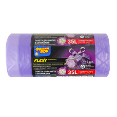 Пакети для сміття з затяжками з ароматом квіткової свіжості35л Flexy Фрекен Бок 15шт