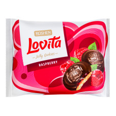 Печиво здобне з желейною начинкою Raspberry Lovita Jelly Cookies Roshen м/у 420г