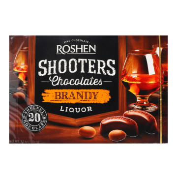 Цукерки шоколадні Brandy-liquor Shooters Roshen к/у 150г