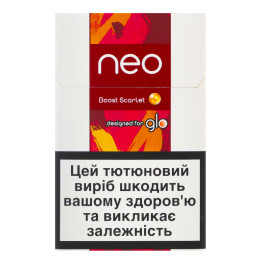 Виріб тютюновмісний для електричного нагрівання з фільтром Neo Boost Scarlet 20шт