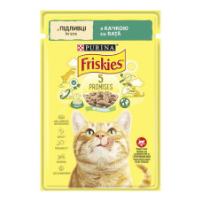 Корм вологий для дорослих котів з качкою Шматочки у підливці Friskies д/п 85г Корм вологий для дорослих котів з качкою Шматочки у підливці Friskies д/п 85г