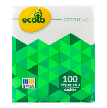 Серветки паперові 240х210мм Ecolo 100шт