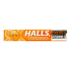 Карамель льодяникова зі смаком апельсина Energy Vitamin C Halls Halls м/у 25.2г