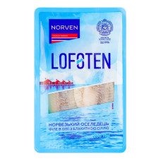Оселедець філе в олії з блакитною сіллю Lofoten Norven лоток 250г