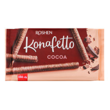 Трубочки вафельні Cocoa Konafetto Roshen м/у 156г