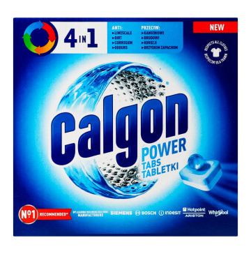 Засіб для захисту посудомийної машини в таблетках 4в1 Power Tabs Calgon 15шт