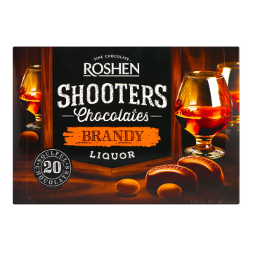 Цукерки шоколадні Brandy-liquor Shooters Roshen к/у 150г