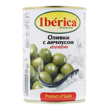 Оливки Іберика фарширов анчоусом 280г