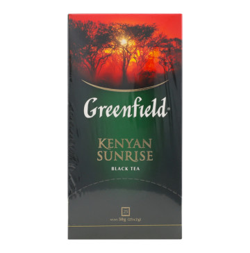 Чай чорний байховий дрібний Kenyan sunrise Greenfield к/у 25х2г