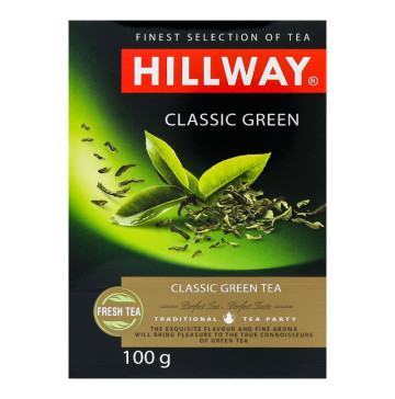 Чай зелений байховий листовий Classic Green Hillway в/с к/у 100г