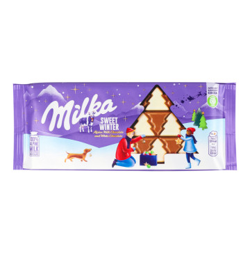 Шоколад молочний з білим шоколадом Sweet winter Milka м/у 100г