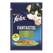 Корм консервований повнораціонний для дорослих котів з кроликом в желе Fantastic Felix м/у 85г