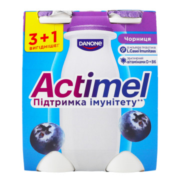 Продукт кисломолочний 1.4% Чорниця Actimel к/у 4x100г