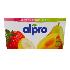 Продукт соєвий ферментований Полуниця-банан Персик-груша Alpro к/у 4х125г