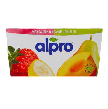 Продукт соєвий ферментований Полуниця-банан Персик-груша Alpro к/у 4х125г Продукт соєвий ферментований Полуниця-банан Персик-груша Alpro к/у 4х125г