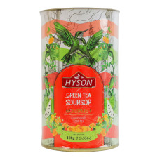 Чай зелений байховий листовий з соу-сепом Soursop Gourmet Hyson тубус 100г