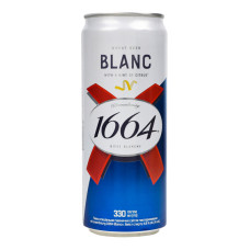 Пиво спеціальне 330мл 4.8% світле пшеничне пастеризоване Blanc Kronenbourg 1664 з/б
