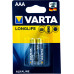 Батарейки AAА 1.5V LR03 №4103 Longlife Varta 2шт